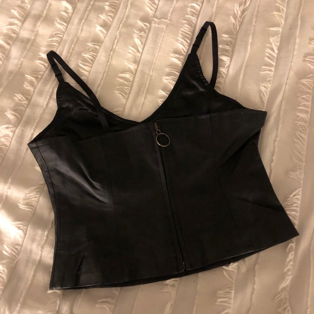 Vintage Reformation x Lobi Leather Black Tank Top - Picture 2 of 8